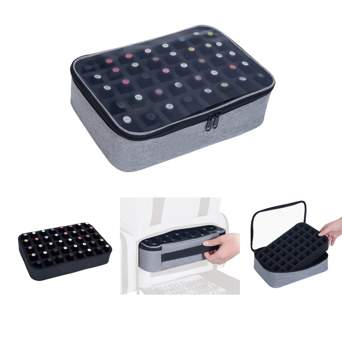40 bottles nail polish storage bag, multi-color portable hand-held large cosmetic bag, holds up to 40 bottles (15 ml), nail dril 3