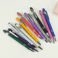 10/20/30 Pcs Random Color Ballpoint Pens Retractable Multipack 2 in 1 Pens Set with Stylus Tip Black Ink Funny Pens for Work 2