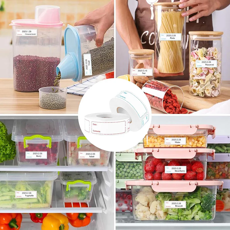 Date Marking Stickers 125 Sheets/roll Waterproof Household Container Labels Suitable for Kitchens Restaurants Easy Clean TMZ