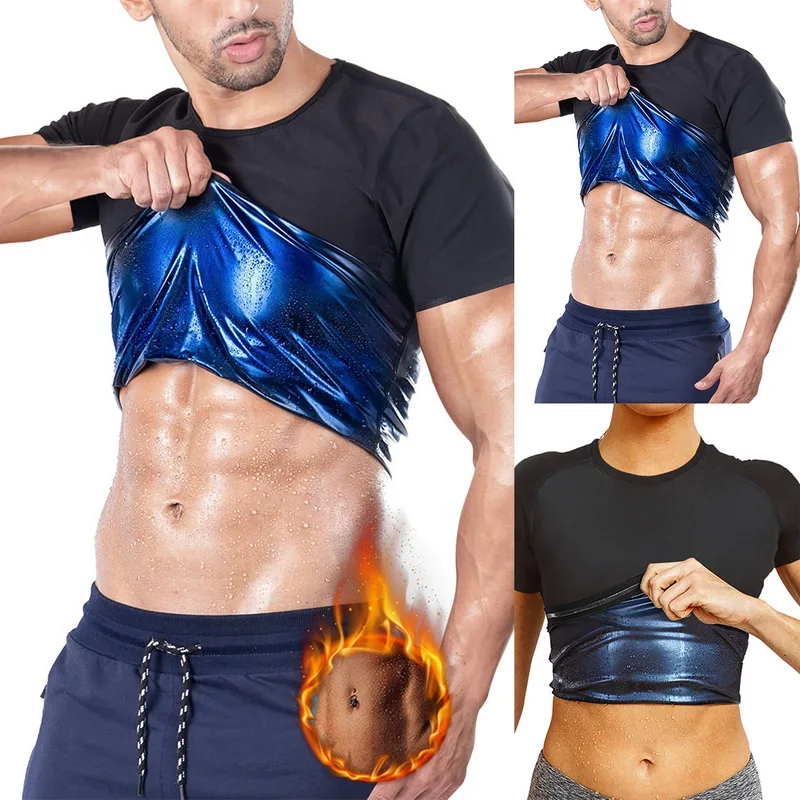 Men Sauna Suit Heat Trapping Shapewear Sweat Body Shaper Vest Slimmer Compression Thermal Top Gym Fitness Workout Shirt
