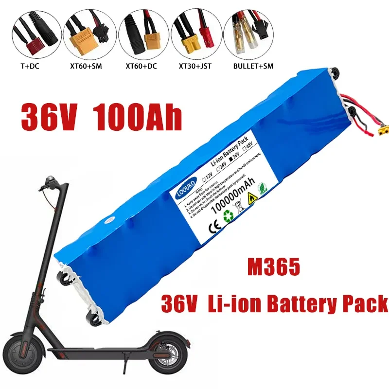 36v Electric Scooter Battery Pack 36V 100000mAh LOOUKO 10S3P18650