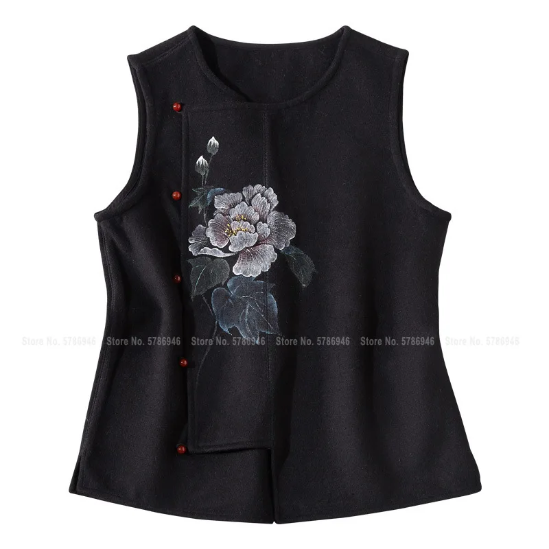 Fashion Chinese Style Women Sleeveless Shirts Qipao Tops Waistcoat Retro Vest Oriental Clothing Casual Tang Suit Hanfu Cardigan