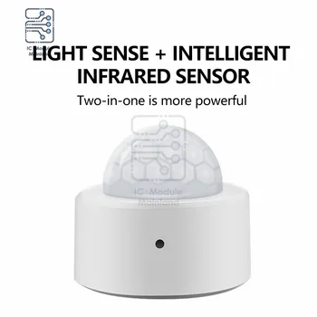 ZigBee 그래피티 지능형 인간 센서, 미니 PIR 감지기, 인간 움직임 및 빛 센서, 2-in-1 보안 도난 경보 센서