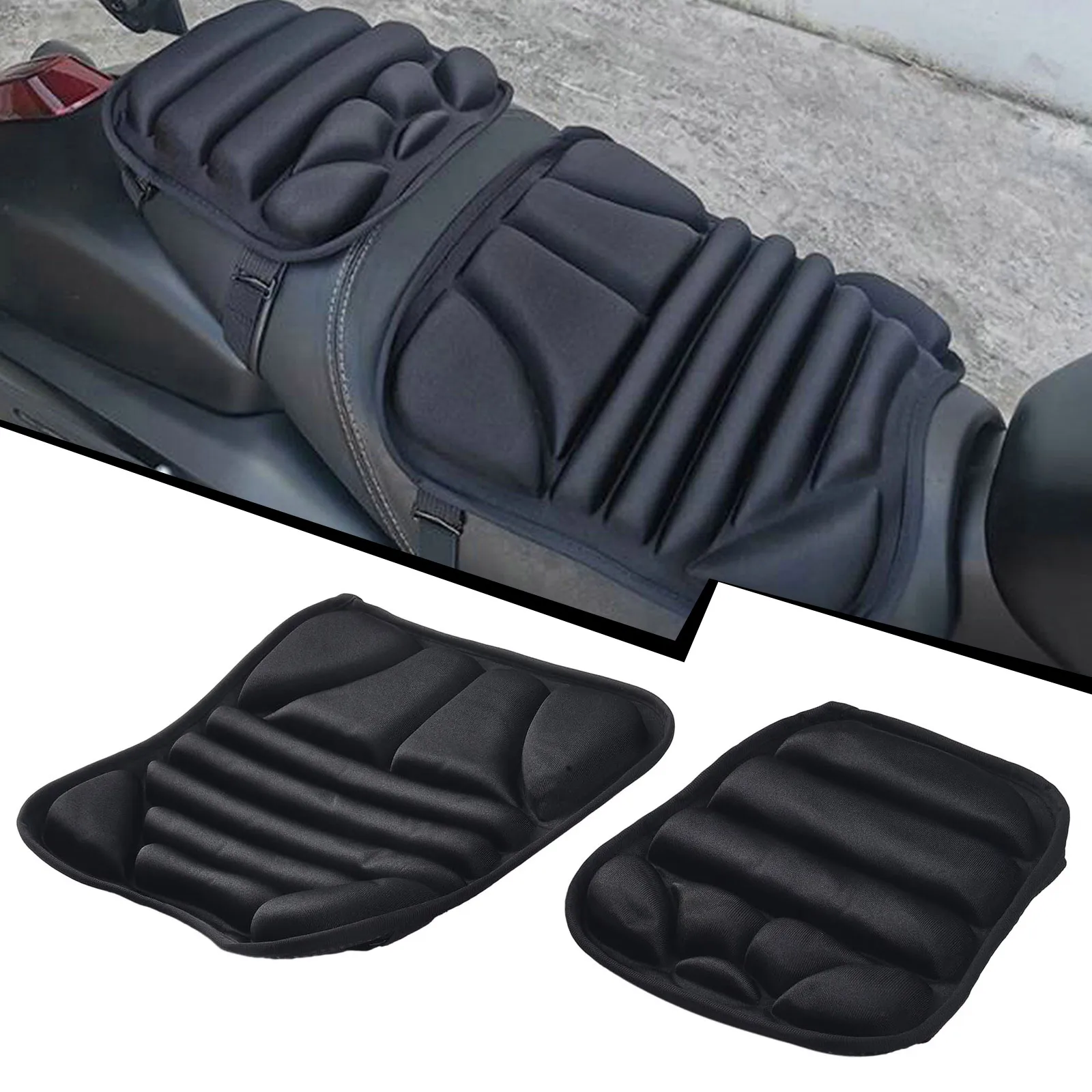 Gel Cover Pad Motor Seat Cushion Motorcycle Black Double Sitting 3D Fabric Motorcycle Products Seat Cushion