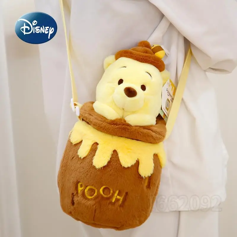 Disney Pooh Bear New Plush Crossbody Bag Luxury Brand Original Mini Women's Bag 3D Cartoon Girl One Shoulder Crossbody Bag