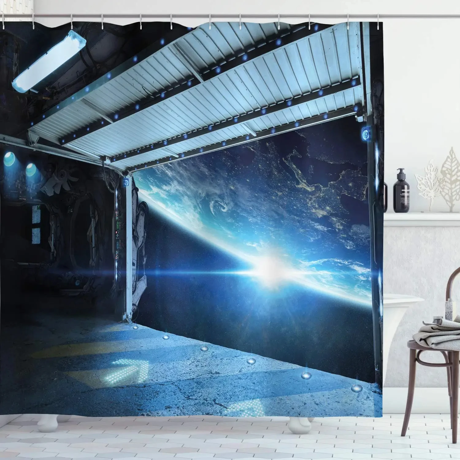Factory Han Solo in Carbonite Fabric Shower Curtain Soft Polyester Gray Bathroom Curtain Set Accessory for Home Decor with Hooks 6