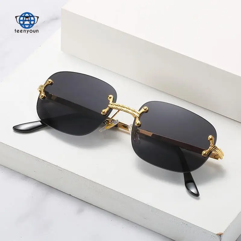 

Teenyoun New Luxury Brand Ins UV400 New Retro Metal Color Film Women's Fashion Hip-hop Sunglasses Sun Glasses