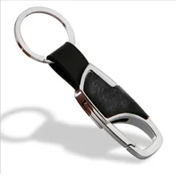 Classic Business Men Keychain Leather 2 Colors Metal Round Buckle Waist Mounted Keyring Husband Father Day Gift Daily Decoration 6