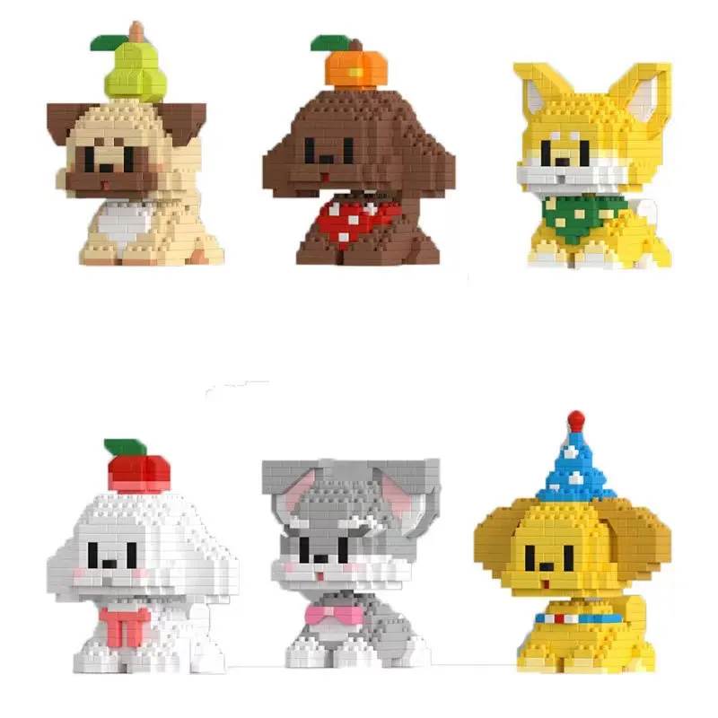 

1pcs Kawaii Pet Cute Puppy Micro Building Blocks Mini Dog Cat Animal Bricks Decoration Toys For Children Gifts