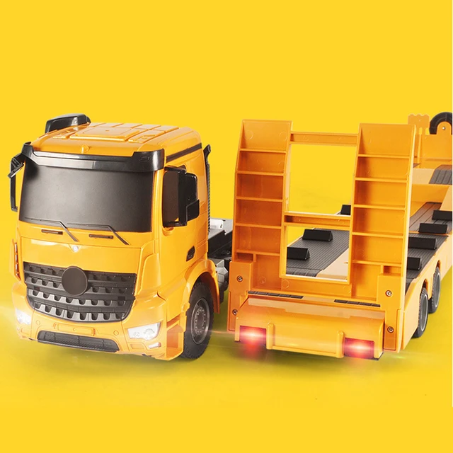 Camion plat-7-Semi remorque télécommandée pour enfants, camion