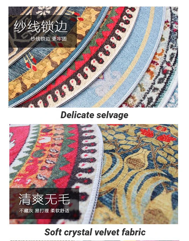 Round Vintage Carpet Living Room Decoration Rugs Persian Luxury Bedroom Decor Carpets Washable Lounge Rug Non-slip Floor Mat non slip carpet