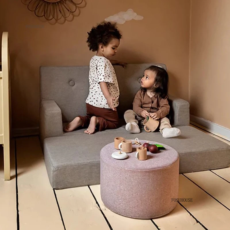 Foldable Children's Sofas Simple Small Apartment Lazy Tatami for Lying and Sleeping Bedroom Double Sofas Children's Furniture