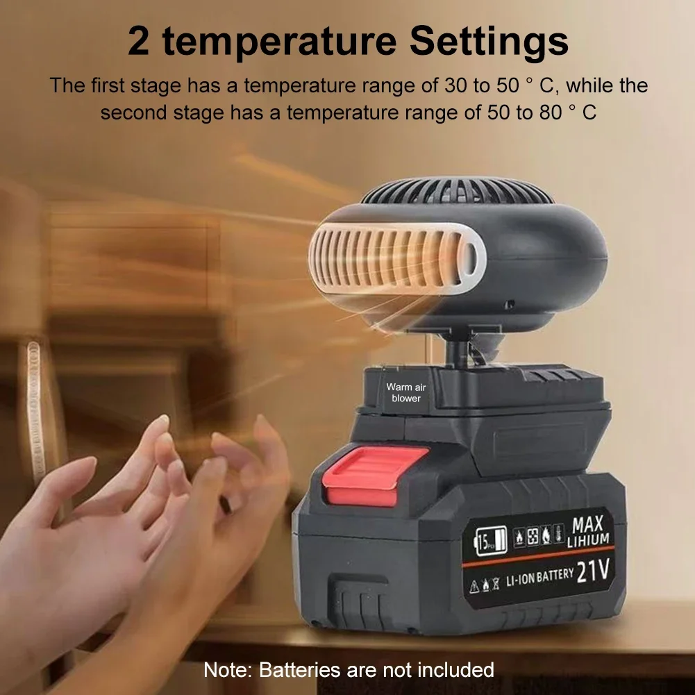 170W Car Electric Heater Fan Battery Powered Portable Small Space Heater Low Noise Thermostat Space Heater for Cold Weather