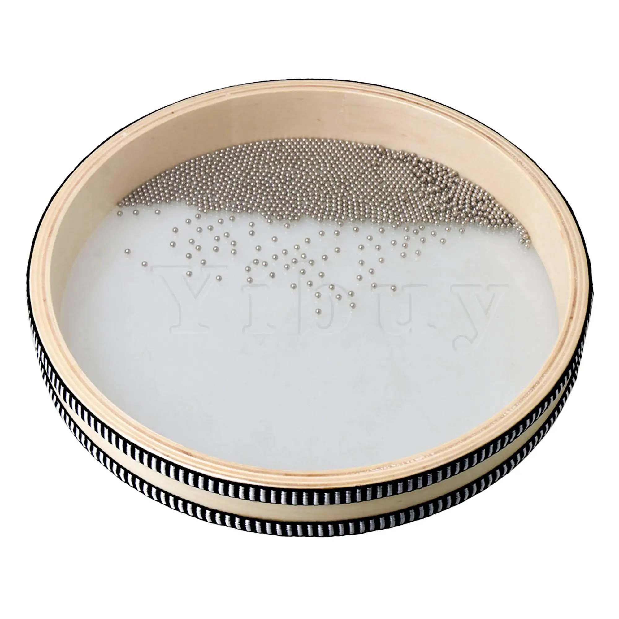 Yibuy Black Multicolor Natural Wooden Plastic Wave Bead Ocean Drum Musical Educational 8 10 Inch