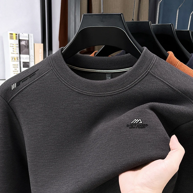 Marke brief geprägte männer pullover high-end-luxus verdicken herbst winter wärme weichen komfort mode rundhals lässig pullover – Detail 8