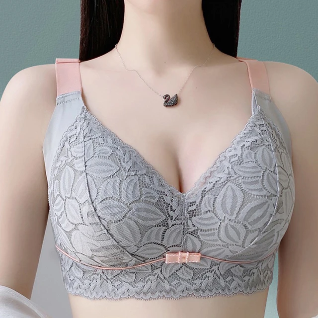 Latex Underwear Women Lace Big Breast Show Small Bra Wirrless