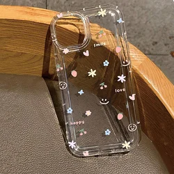 Summer Strawberry Floral Clear Shockproof Phone Case for 7 8 SE 2020 2022 (T4724)