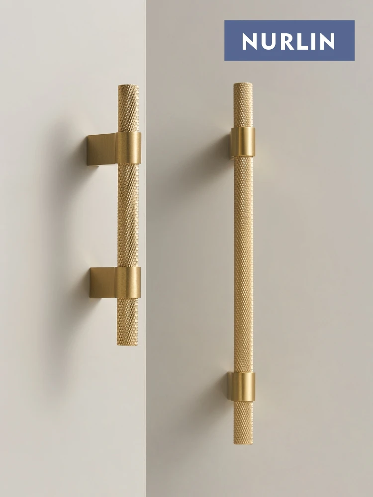 Solid Brass Knurling Patterned Cabinet T-bar Extended Length 40 Inches Kitchen Appliances Dishwashers Refrigerators Pull