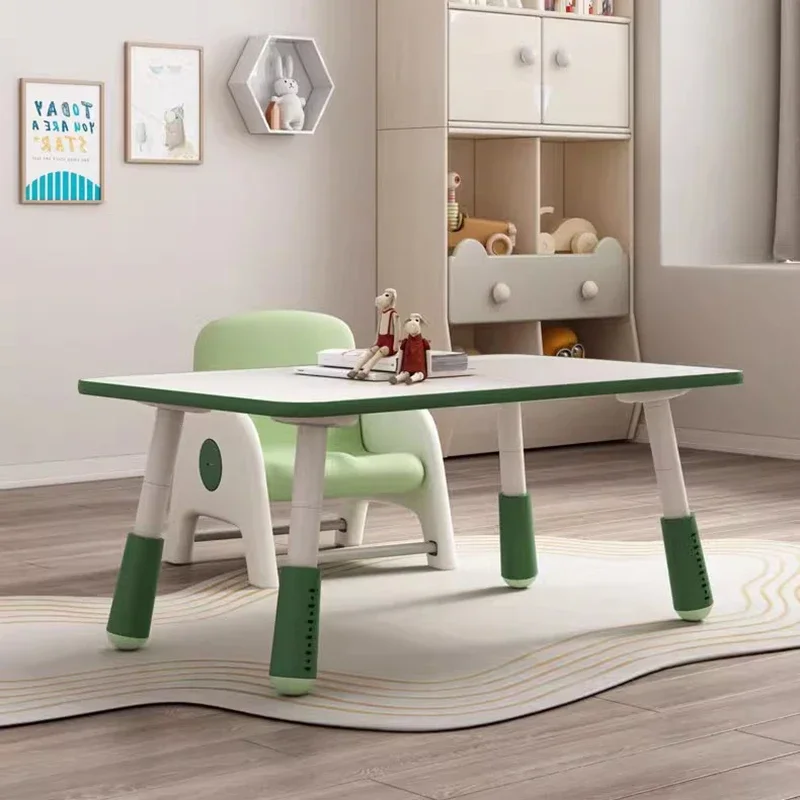 Kid Children's Desk Child Study Table Tables School Supplies Set Kids Childrens Furniture Small Chair Room Classroom Student
