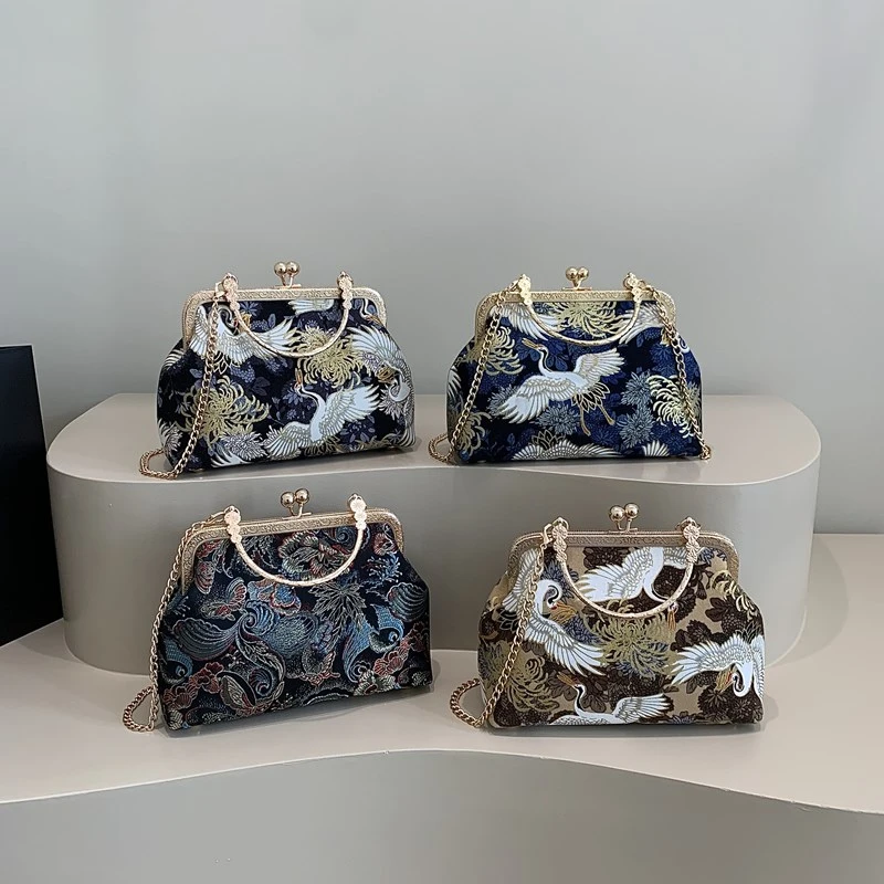 Silk Embroidery Patchwork Crossbody Bag - National Style Fashion Handbag