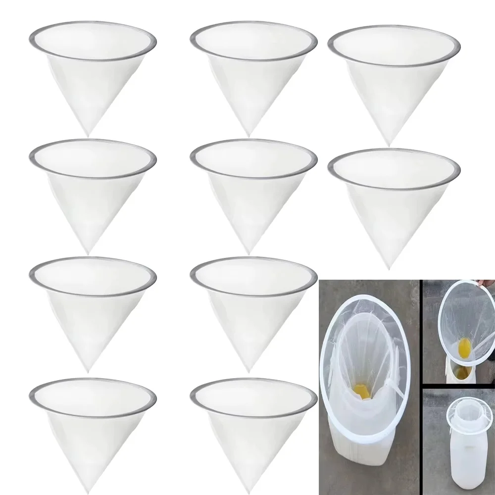 10Pcs Beekeeping Honey Strainers Flow Honey Bee Filter Mesh Bag Filters Extract Tools Beekeeping Tool Mesh Impurity Fiber Cloth