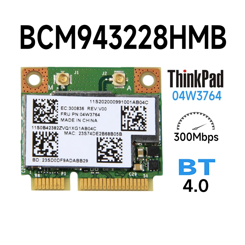 BCM943228HMB-WIFI-Wireless-04W3764-Bluetooth-4-0-Half-MINI-PCI-E-Card ...