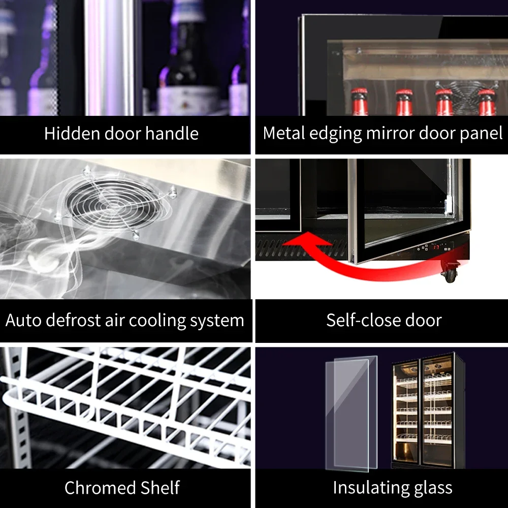 Commercial Vertical Drinks Refrigerator Fashion Beer Display Cooler for Supermarket/Bar/Club