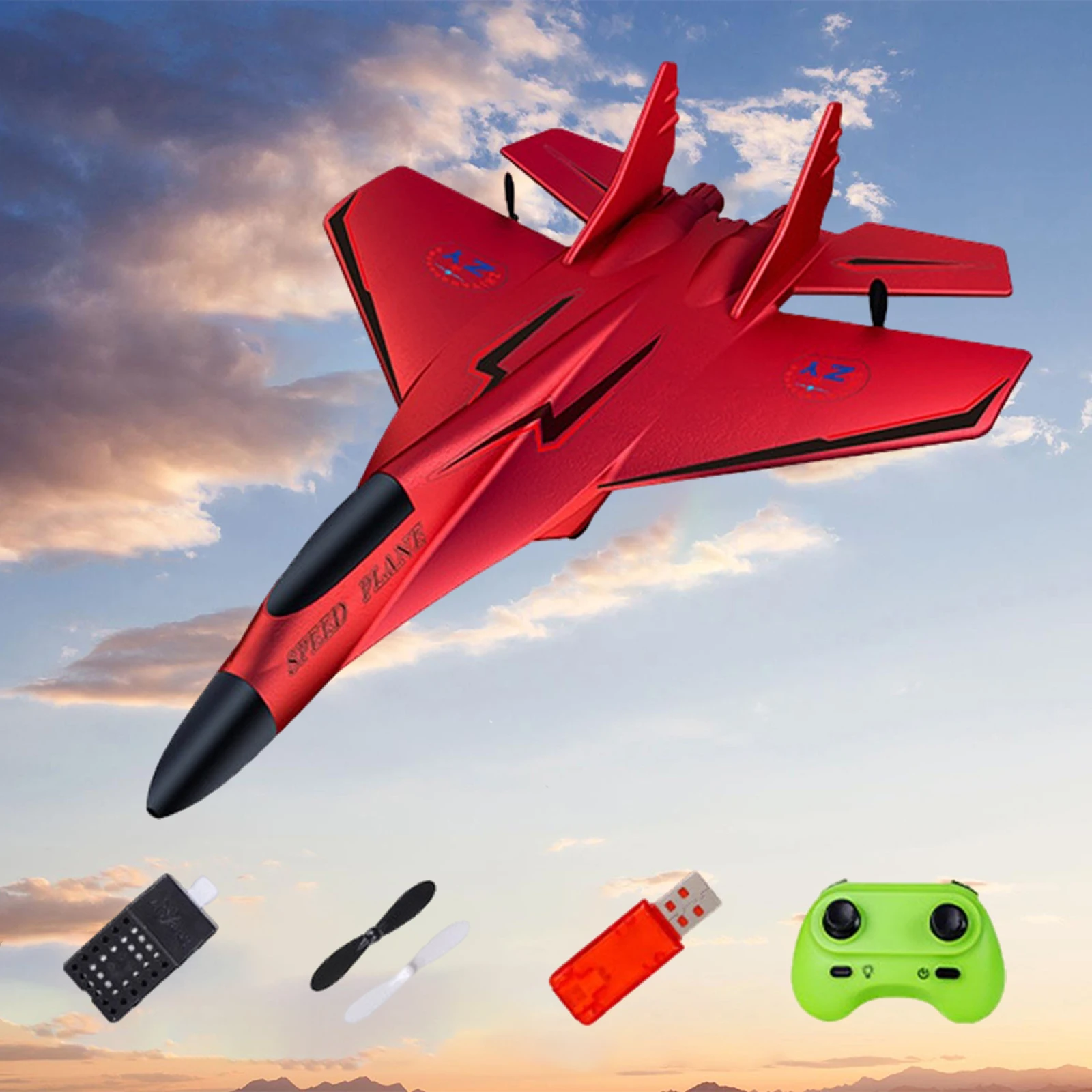 RC Glider Jet Fighter 2 Channels with Night Light Model Anti Falling Fixed Wing Aircraft for Beginners Easy to Fly Outdoor Toys rc glider rc plane