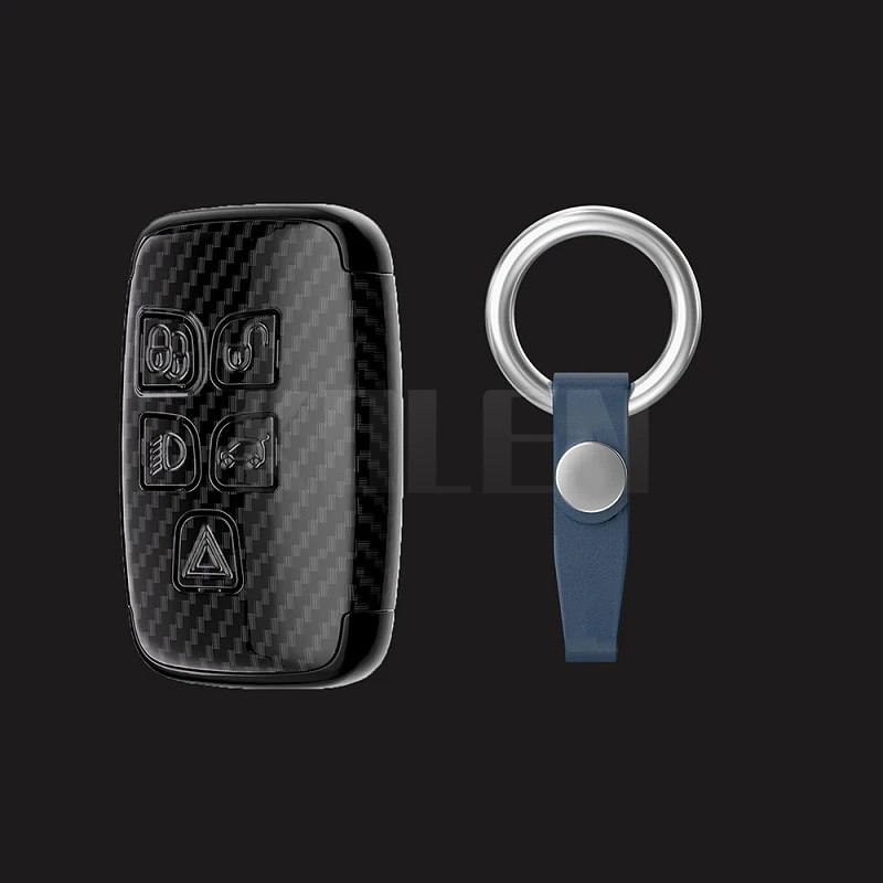 Custodia per chiave auto in stile ABS in fibra di carbonio per Land Rover Range Rover Sport Evoque Freelander Discovery per Jaguar XF XJ XE - S1441b26b70e44cd4a615c3d53e76e41bd