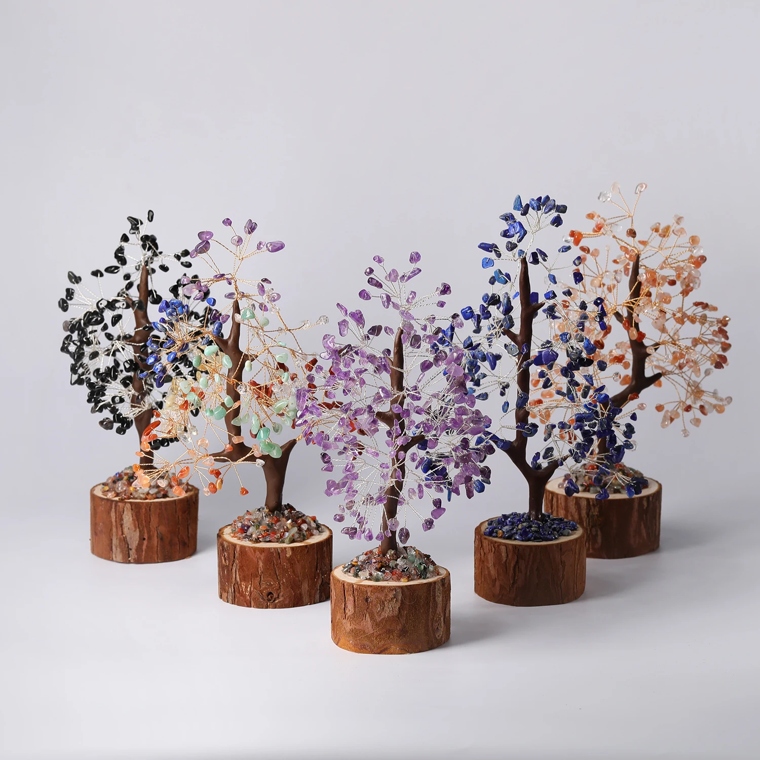 

Natural Purple Crystal Quartz Tree Life Rock Mineral Specimen Reiki Healing Home Decoration DIY Gift Souvenirs