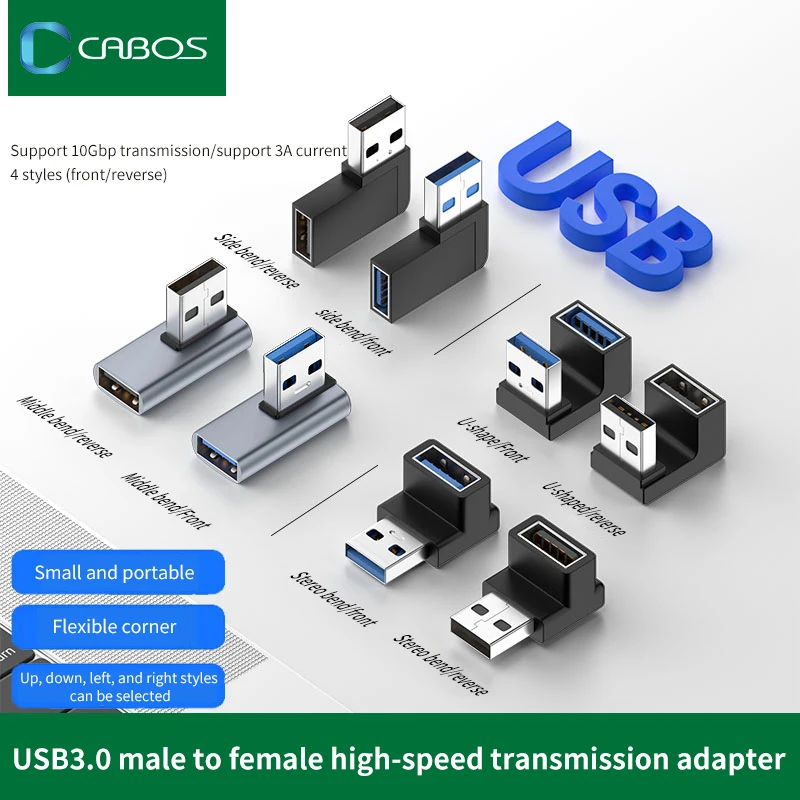 NNBILI 90 Degree Right Angle USB 3.0 Extension Adapter Upward Elbow USB Connector For PC Male to Female Extension Plug Converter Best Sellers In Phones Accessories