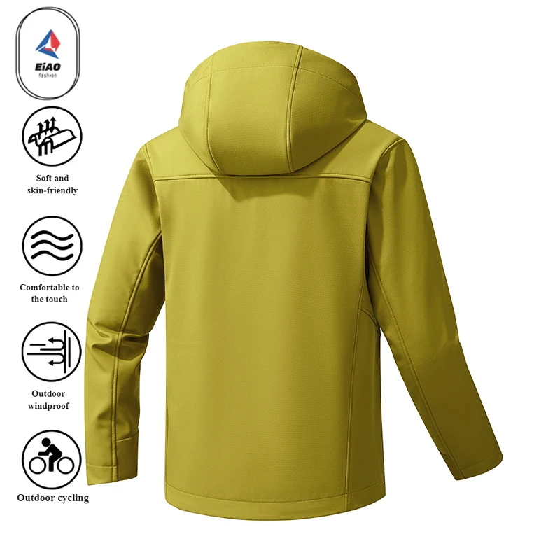 EIAO 2025 New Spring Autumn Waterproof Jacket Men Women Unisex Softshell Outdoor Hiking Camping Fishing Travel Windbreaker Tech