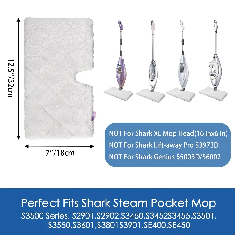 Replacement Microfiber Steam Mop pad Cleaning Pads for Shark Steam Pocket Mop Shark Steam Pocket Mop Hard Floor Cleaner 2