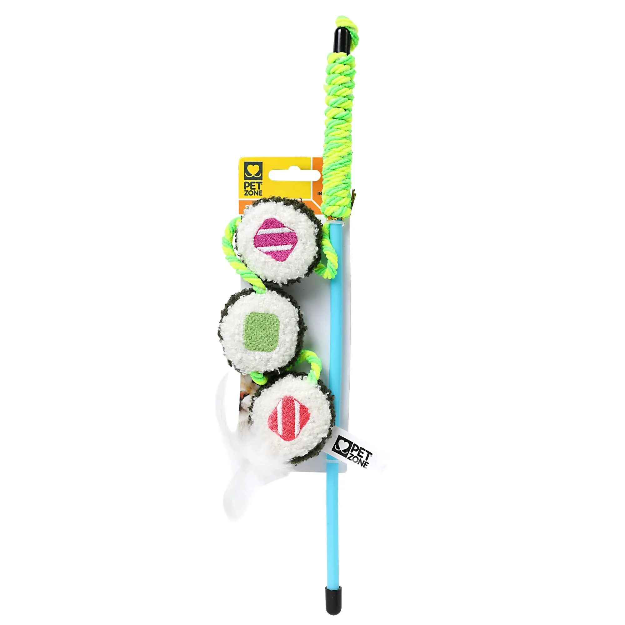 Pet Zone Sushi Wand Cat Toy, Multi-Color, Interactive, Catnip