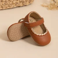 Newborn Baby Breathable Fashion Leather Shoes Women's Baby Shoes Lace Princess Shoes Classic Non-slip Soft Bottom Walking Shoes 4