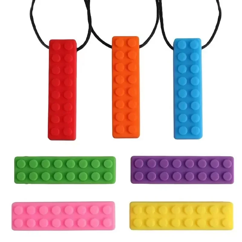 Silicone Teether Baby Silicone Teether Kids Chew Necklace Sensory Chewy Pendant Oral Motor Toys Therapy Tools for Autism ADHD children's goods