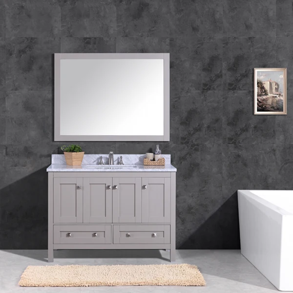 Factory Direct Manufacture Modern Lacquer Solid Wood Bathroom Cabinet