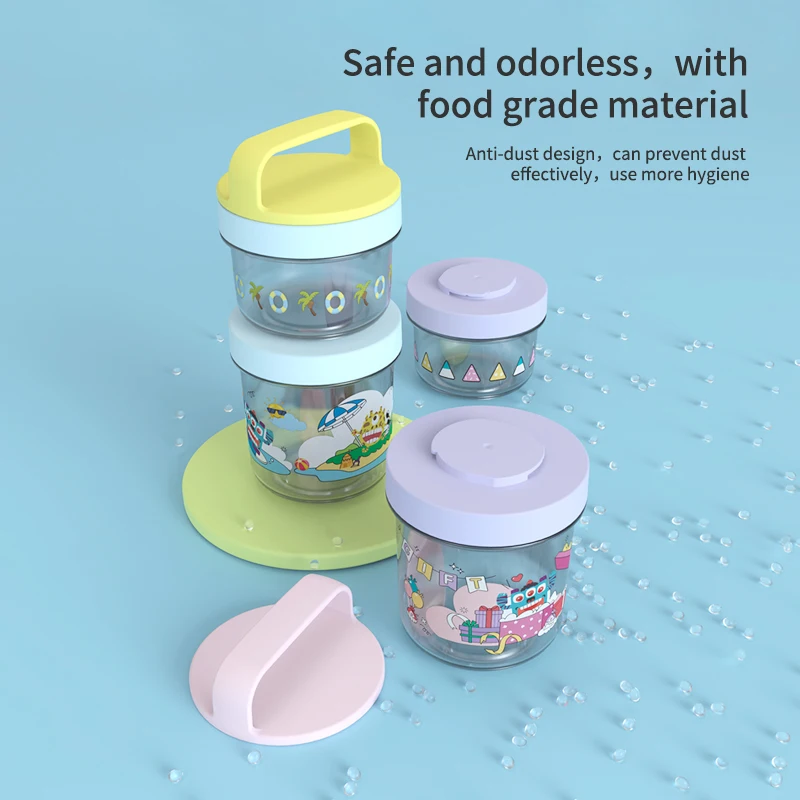 Baby's Milk Powder Box Two-layer Independent Layered Baby Food Storage Box for Baby Kids