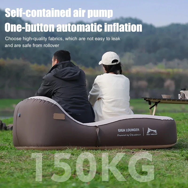 Poltrona Gonfiabile Automatica One-Click, Divano Gonfiabile Leggero da Viaggio - Ricaricabile USB, Divano Letto per Campeggio all'Aperto - immagine 6