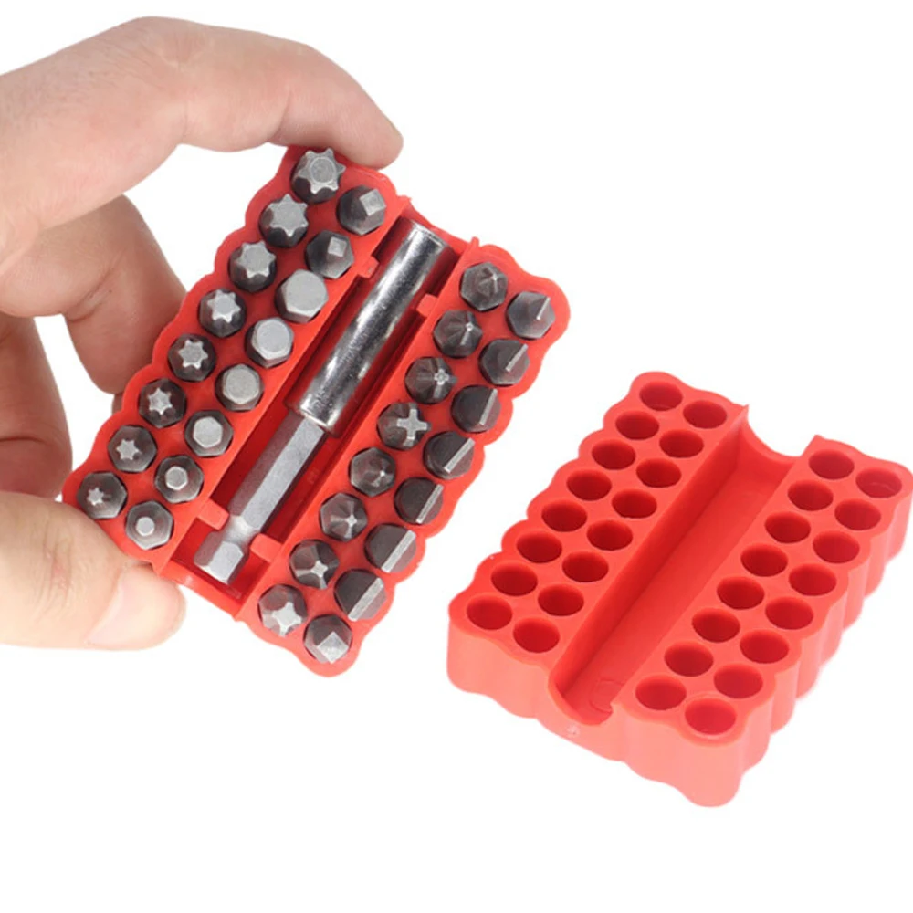 33pcs Magnetic Security Screwdriver Bit Torq Torx Hexagonal Star Spanner Electric Holder Bits Set