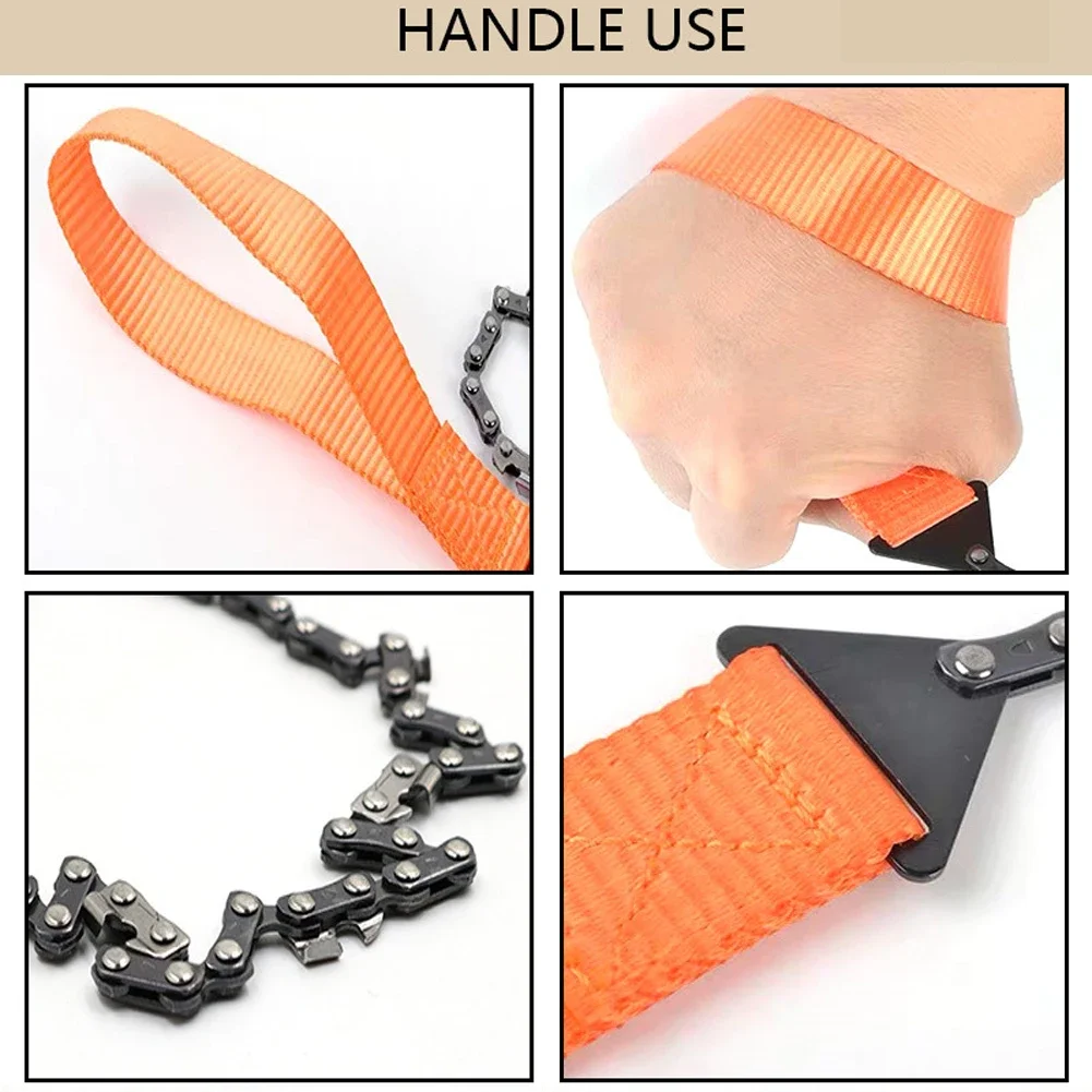 Hand Saw,Multi Purpose Saw,Handheld Saw,24 Inch Pocket Chain Saw,Hand ChainSaw 65 Manganese Steel,Outdoor Wood Cutting Chain Saw,Emergency Camping Hiking Survival Tool