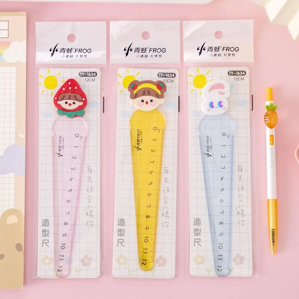 

Drawing Gift Transparent Carrot Ruler Cartoon DIY Drawing Tools Dividing Math Drawing Straight Ruler 12cm Drafting Stationery