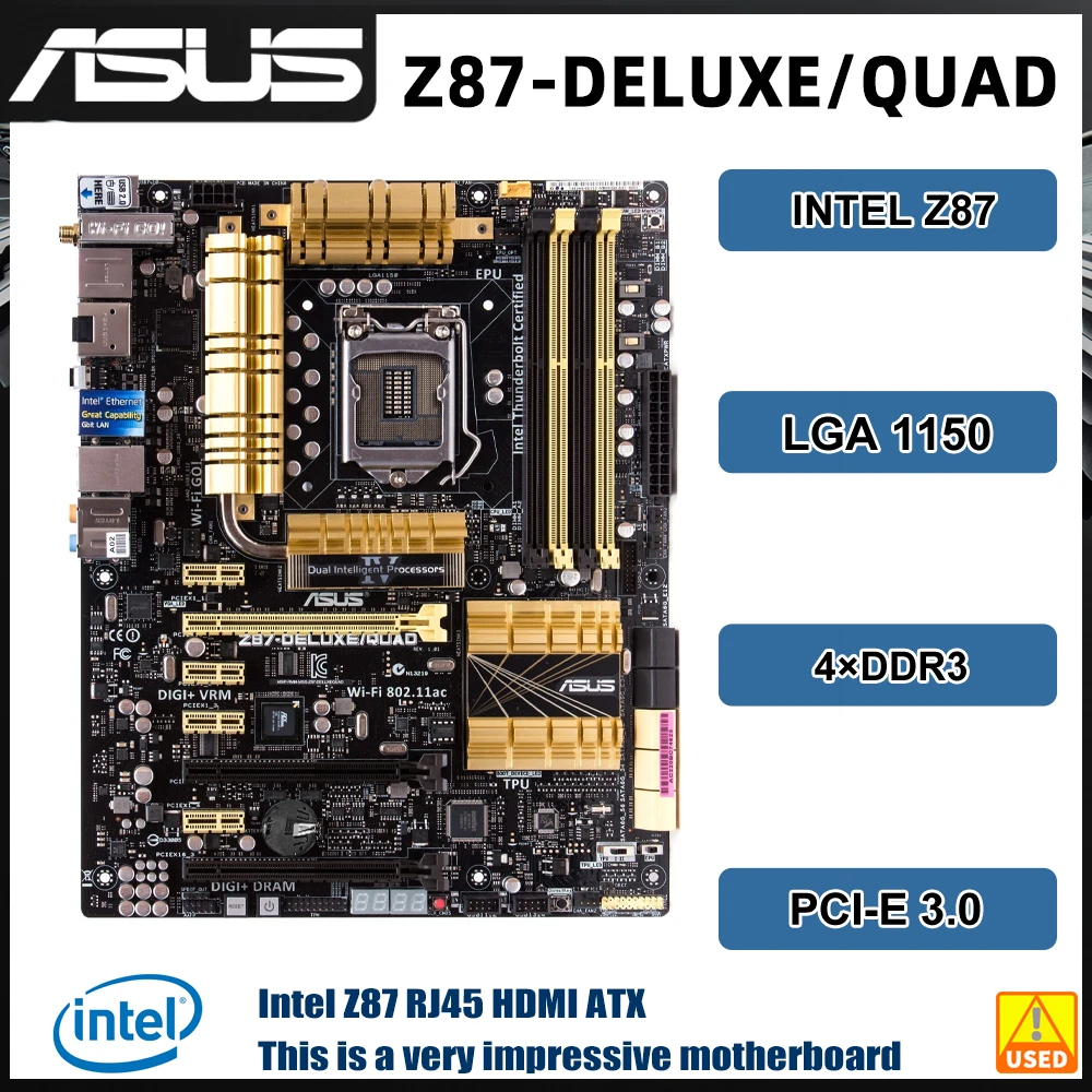 メモリ ジャンクCPU付き　ASUS　Z87-DELUXE　LGA1150 メモリ ジャンクCPU付き ASUS Z87-DELUXE LGA1150