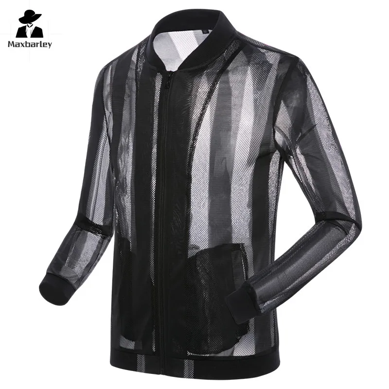 

Летняя Новинка Мужская сетчатая Солнцезащитная одежда ультратонкая дышащая уличная одежда для рыбалки высококачественные модные топы с прорезями