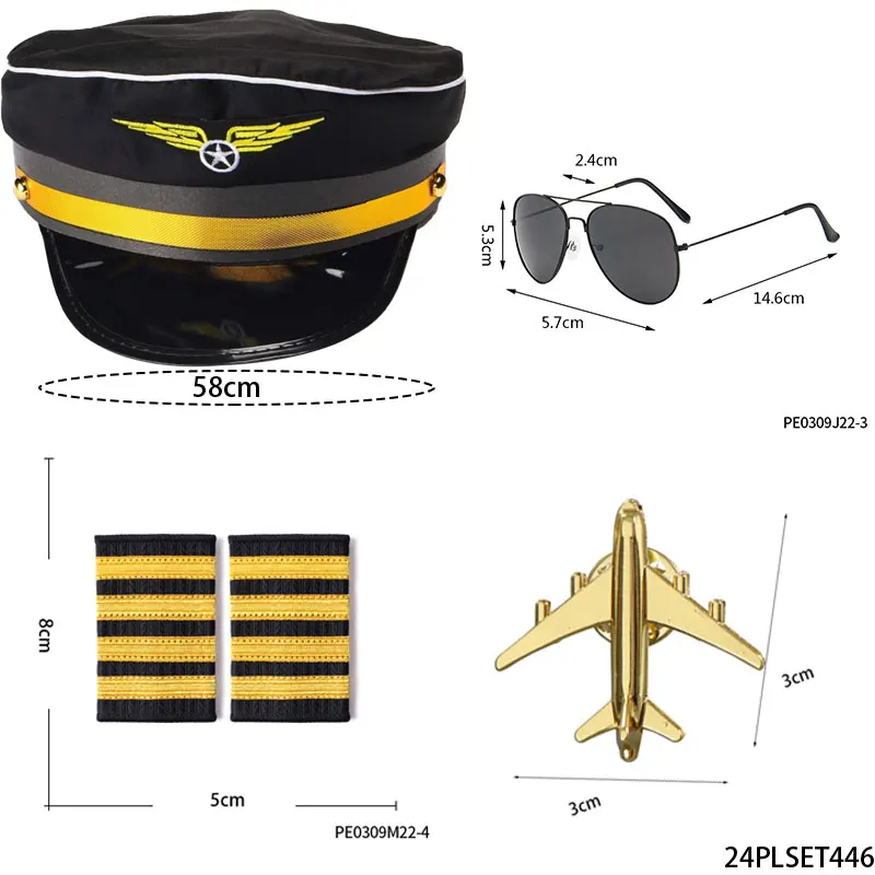 TOPPERFUN 2x Pilotenmützen Für Erwachsene - Verstellbar Für Halloween & Cosplay