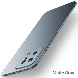 Ultra Slim Frosted Shockproof Case - Durable Hard Plastic Protection for Xiaomi Mi 13T Pro (Matte Gray)