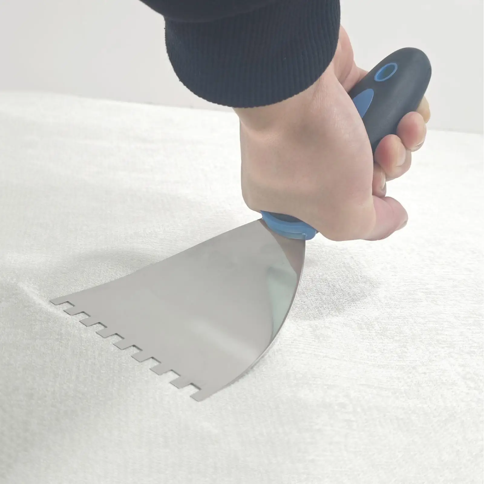 Notch Trowel, Plastering Trowel Tiling Tool, Stainless Steel Tiling Trowel with Grip Handle