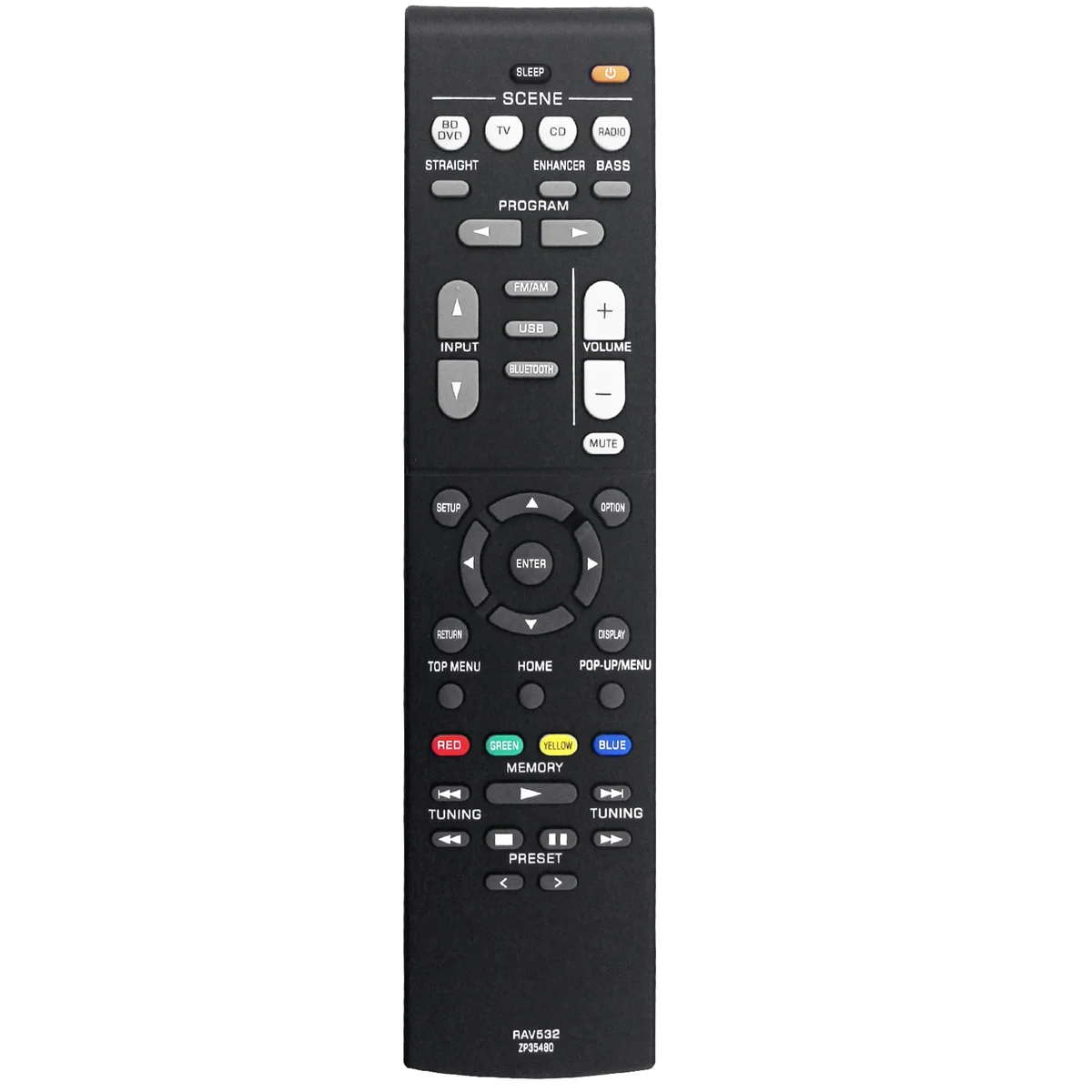 야마하 AV 리시버 RX-V379 RX-V383 교체용 리모컨, RAV532 ZP35480, RX-V383BL RXV379 RXV383 RXV383BL