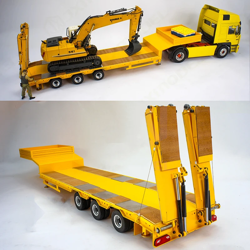 Tamiya Rc Metal Trailer Board 3 Axis Low Bed Tail Board Semirimorchio Per 1/14 Rc Rimorchio Idraulico Dumper Toy Trailer Board