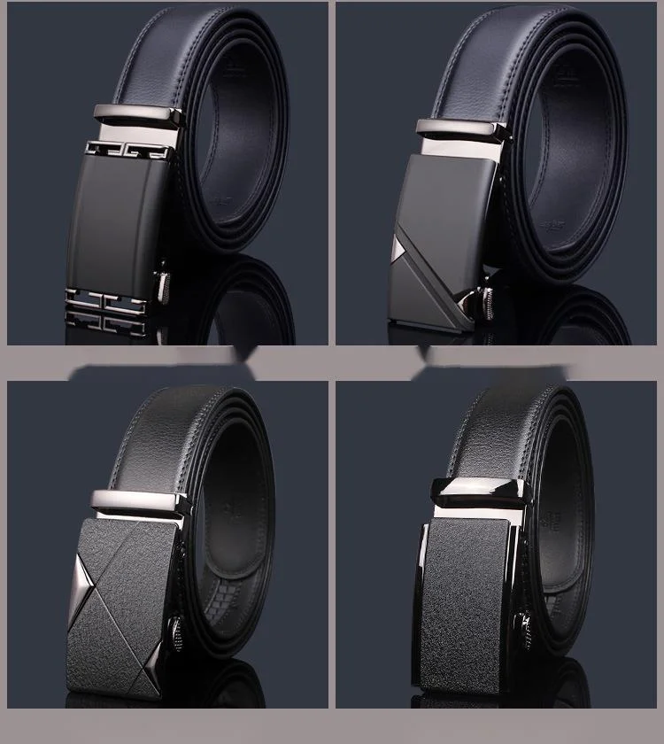 Men's Leather Automatic Buckle Belt For Business And Formal Wear_voghion.com